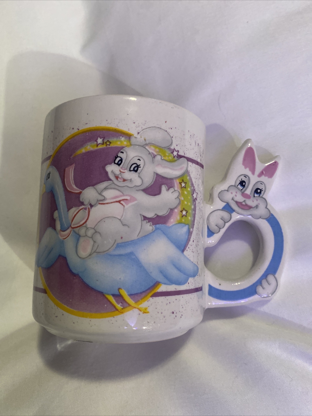 Vintage Bunny Rabbit Colorful Easter Ceramic Coffee Mug Cup Bunny ...