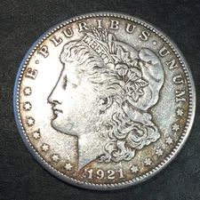 1921-S Morgan Silver Dollar - High Quality Scans #Q436