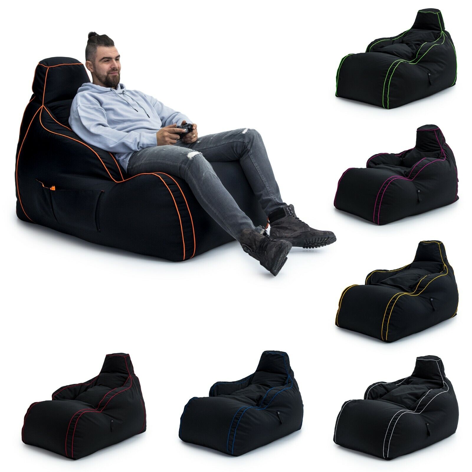 Game Over Gaming Chair Bean Bag Large High Back Adult Gamer