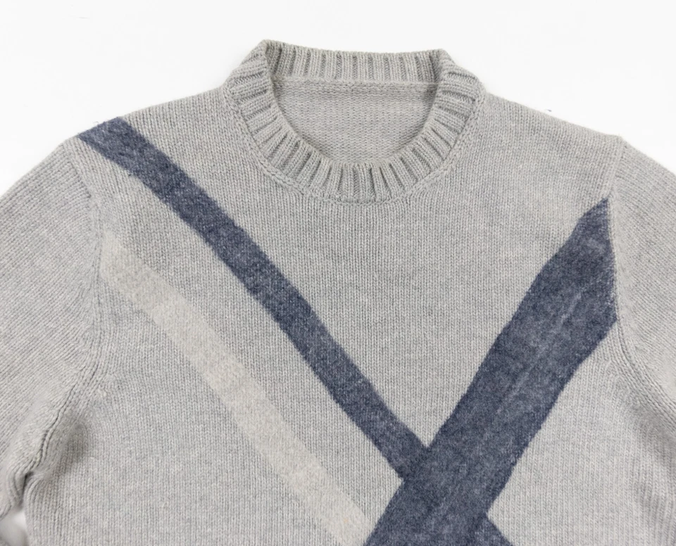 Suéter Jil Sander Para Hombres 48 Gris Tejido Lana Cachemira Tejido Pullover Cuello Redondo Adulto Foto 2 de 4