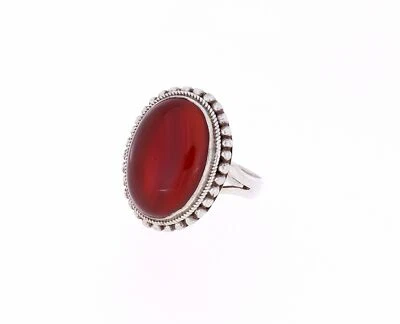 Schöner Ring mit Carneol in hellen rot filigrane Fassung Silber Größe 54 - 7 - Bild 1 von 4