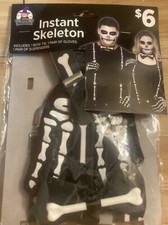 Skeleton suspender Gloves Bow Tie set Halloween Cosplay Costume Simple