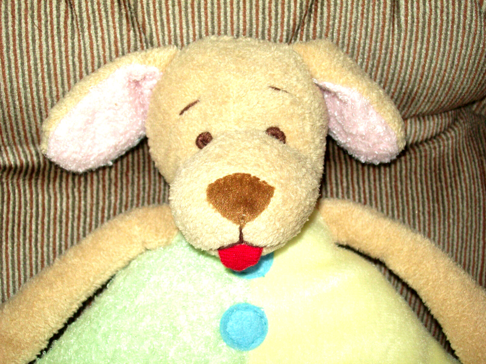 Kushies Kritters Tan Squeaky PUPPY Dog Long Arms/Legs Multicolor 15in