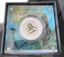 2021 UK 50p Silver Proof Coin Plesiosaurus Royal Mint Tales Of Earth COA