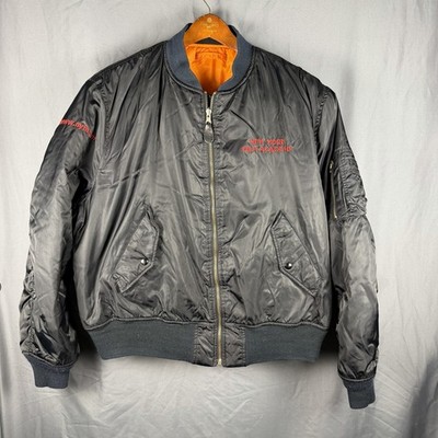 Vintage Alpha Industries New York Film Academy Bomber Jacket Mens XL Black YBS