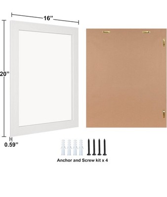NEW Amazon Basics 16'' x 20'' Rectangular Wall Mirror with White Trim