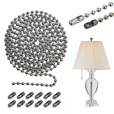10Ft Ceiling Fan Pull Chain Beaded Extension Set Keychain Light Connectors Decor