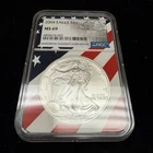 2004 $1 American Silver Eagle 1oz .999 Silver NGC MS69 Flag Label Core