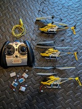 3x Syma S107 Metal Series RC Helicopter with remote and 5 batteries 