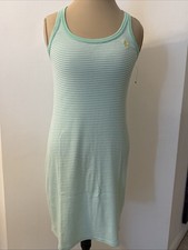 Ralph Lauren Womens Large Tank DRESS STRIPED Green Pima Cotton