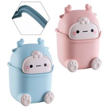 for mini Flip Lid Desktop Trash Can Plastic for Office or Home Waste Storage