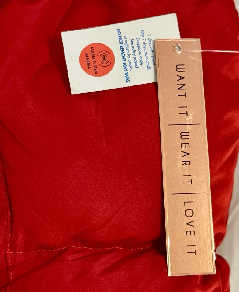 New With Tags Almost Famous Red Puffer Best With Hood - Image 2 of 4