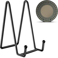 6 Inch Plate Stands 3 Pack Black Metal Display Easel Holder for Plate Picture