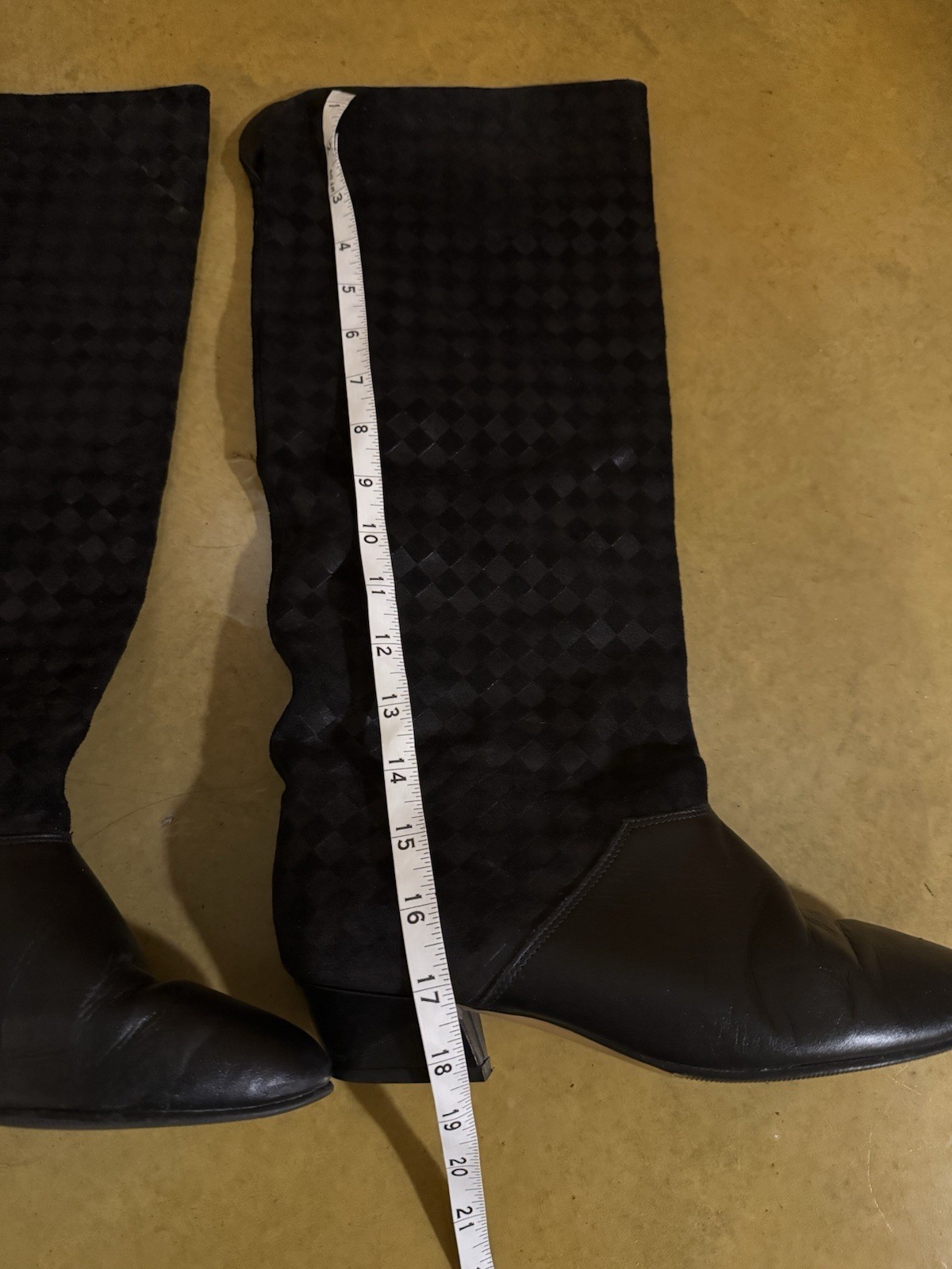 Joyce Leather / Suede Checked Pattern Heeled Belo… - image 6