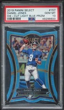 2019 Panini Select Daniel Jones Light Blue Prizm Die-Cut /99 RC PSA 10 GEM MT