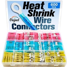 600Pcs Heat Shrink Wire Connectors Electrical Kit - Marine Automotive Crimp T...