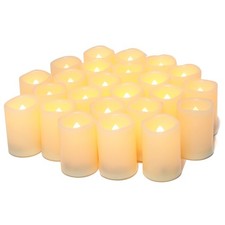 Flameless LED Votive Candles 24 Pack, 1.5" x 2", Battery Operated Flickering ...
