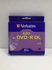 Verbatim DVD R DL 8.5GB 8X with Branded Surface 5pk Jewel Case Box 95311
