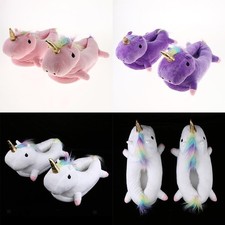 Cute Plush Unicorn Slipper Cozy Animal House Shoes