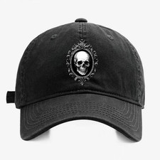 Ornate Frame Skull Retro Unisex Dad Hat Gothic Skull Vintage Baseball Cap Gift