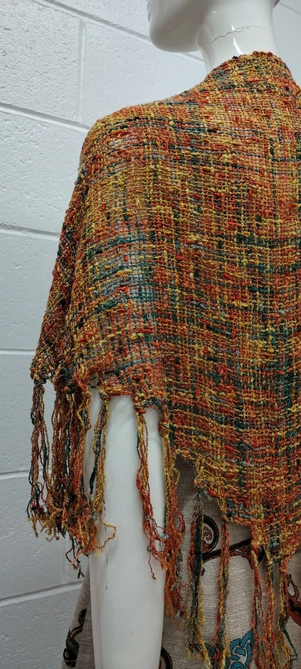 Винтажный надежном коричневый вязаный шарф хиппи унисекс земли цвета городской шик 1990-х - Изображение 4 из 4