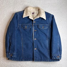Vintage Big Mac Denim Sherpa Lined Jacket Mens Blue trucker Made in USA L