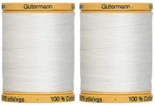 2-Pack - Natural Cotton Thread Solids 876 Yards Each - White (800C 5709)