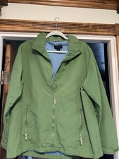 Lands' End Green Basic Zip Jacket Long Sleeve Zip Pockets Size L