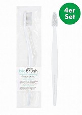 BioBrush Zahnbürsten 4er Set Weiß | Medium-Soft | Nachhaltiger Biokunststoff