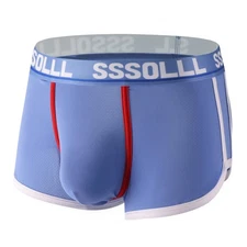 Trendy Men's Boxer Shorts with Comfortable Mesh and Stylish Letter Print