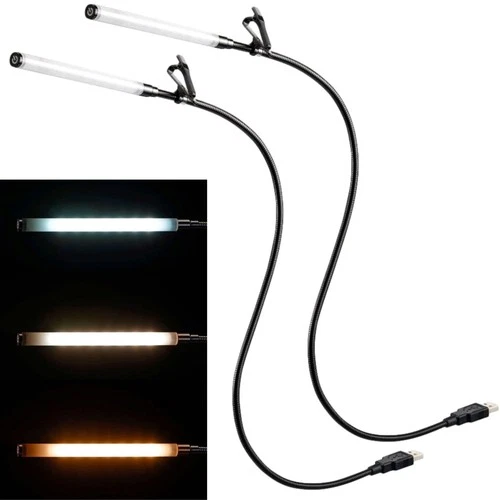 2x Hama USB LED Stab-Licht Schwanenhals Leuchte Lampe Foto Selfie Notebook-Licht