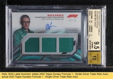 2023 Topps Dynasty Formula 1 4/10 Mike Krack BGS 9.5 GEM MINT Auto READ 3hd