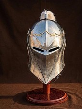 Handmade Steel Crusader Helmet Medieval Knight Armor for LARP, Cosplay  Decor