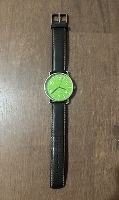 Michael Graves Project Witherspoon Green Wrist Watch Black Leather Strap Rare
