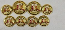 KAPPA ALPHA PSI Fraternity Custom Buttons for blazers in Gold color 8 Buttons