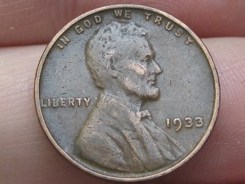 1933 P Lincoln Cent Wheat Penny- Philadelphia, Fine/VF Details, Chocolate Brown