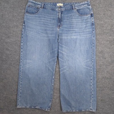 Madewell Jeans Womens 24W Blue Superwide-Leg Whiskered Billings Wash Denim