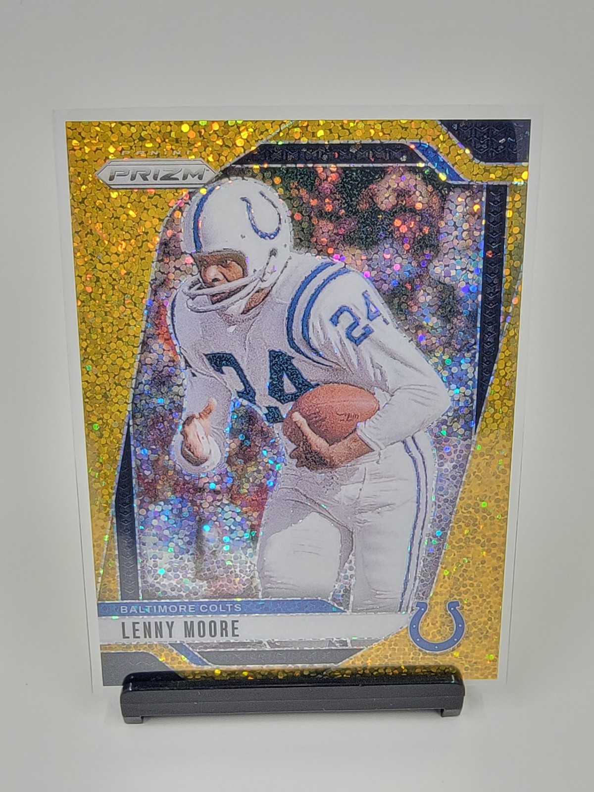 Lenny Moore 2024 Panini Prizm Gold Sparkle Prizm /24 #296 Indianapolis Colts 