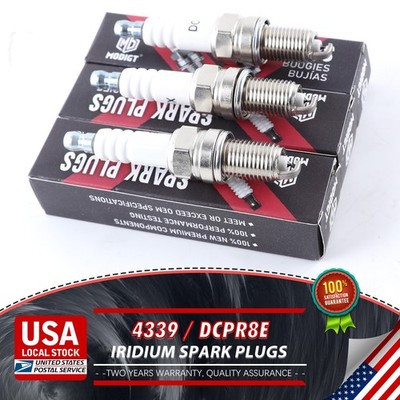 3pcs For NGK Spark Plug 12mm Copper Core Iridium Flat Seat 4339 DCPR8E OEM NEW