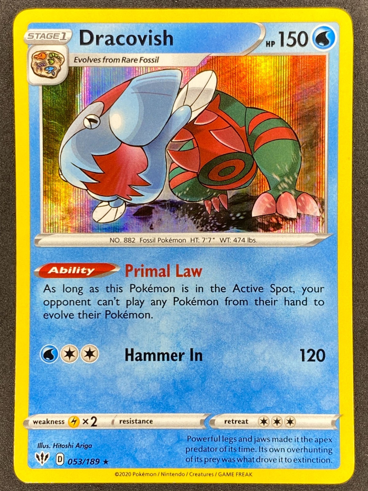 Pokémon Dracovish 053/189 DAA Darkness Ablaze NM