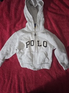 POLO RALPH LAUREN Zip Up Jacket Hoodie Size 2T   Gray Toddler 
