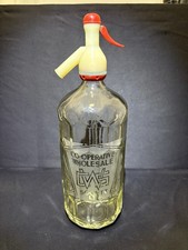 Vintage Large Glass Seltzer Soda Bottle Co-Operative Wholesale Society LTD UK
