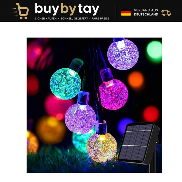 Solar Lichterkette 50LED Wasserdicht 8 Modi FüR AußEn Balkon Garten Terrasse-image