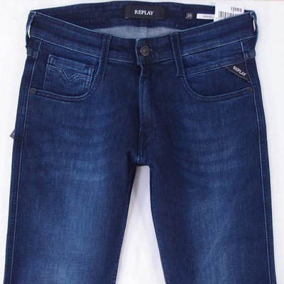 NEW Mens Replay M914 ANBASS Stretch Slim Tapered Blue Jeans W29 L32 BNWT