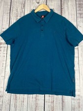 Quiksilver Polo Shirt Men Size XXLarge Blue Short Sleeve Casual Logo