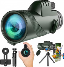 Zoom HD Monocular Starscope Monocular Telescope BAK4 w/Phone clip,tripod 80X100