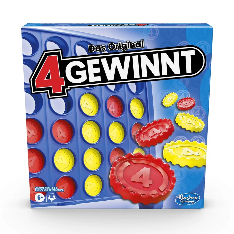 Hasbro Gaming 4 Gewinnt Brettspiel für 2 Spieler, Strategie für Kinder ab OVP - Bild 3 von 4