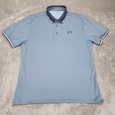 Under Armour Polo Shirt Mens XL Blue Navy The Playoff Polo Golf Loose Stretch