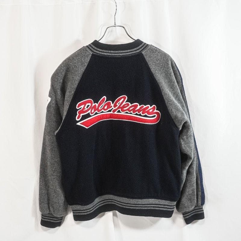 Polo Jeans Ralph Lauren Melton Stadium Jacket S Wool Blend Vintage Excellent