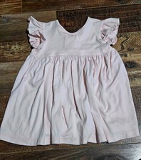 Squiggles by Charlie Girls 3T Light Pink Pima Cotton Ruffle Button Front Dress
